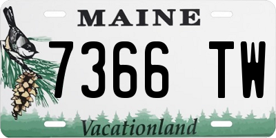 ME license plate 7366TW