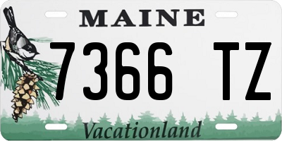 ME license plate 7366TZ