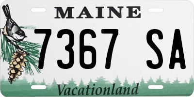 ME license plate 7367SA