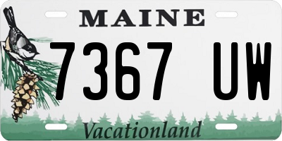 ME license plate 7367UW