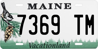 ME license plate 7369TM