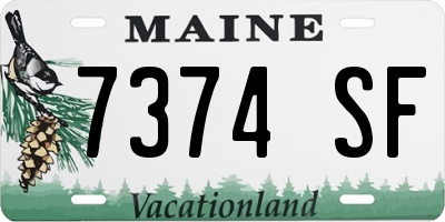 ME license plate 7374SF