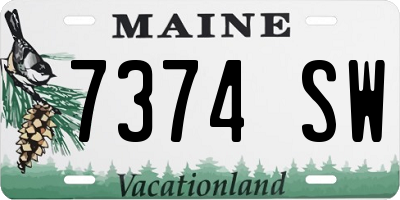 ME license plate 7374SW