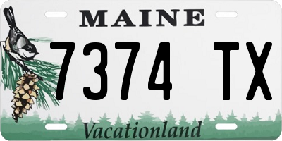 ME license plate 7374TX