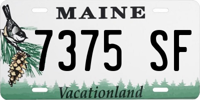 ME license plate 7375SF