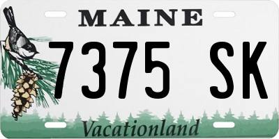ME license plate 7375SK