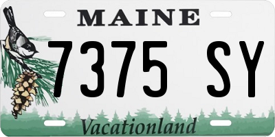 ME license plate 7375SY