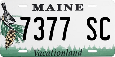 ME license plate 7377SC