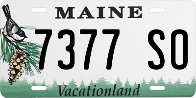 ME license plate 7377SO