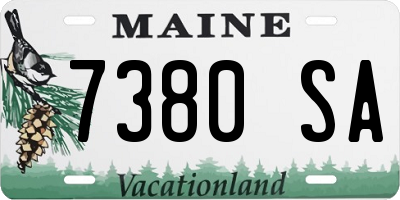 ME license plate 7380SA