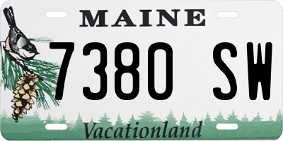 ME license plate 7380SW