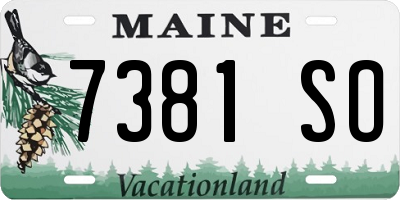 ME license plate 7381SO