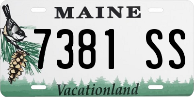 ME license plate 7381SS