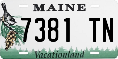 ME license plate 7381TN