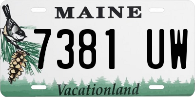 ME license plate 7381UW