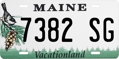 ME license plate 7382SG