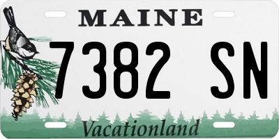 ME license plate 7382SN