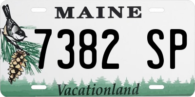 ME license plate 7382SP