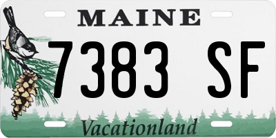 ME license plate 7383SF
