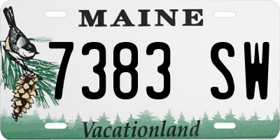 ME license plate 7383SW