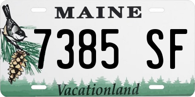 ME license plate 7385SF