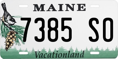 ME license plate 7385SO