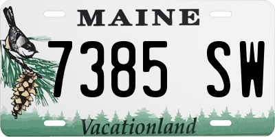 ME license plate 7385SW