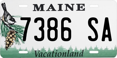 ME license plate 7386SA