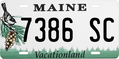 ME license plate 7386SC