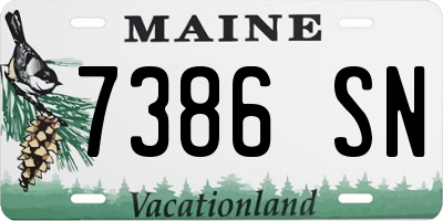 ME license plate 7386SN