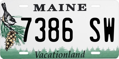 ME license plate 7386SW
