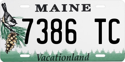 ME license plate 7386TC