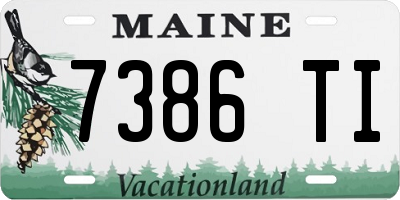 ME license plate 7386TI
