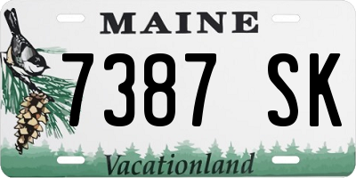 ME license plate 7387SK