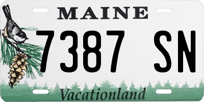 ME license plate 7387SN