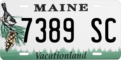 ME license plate 7389SC