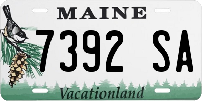 ME license plate 7392SA