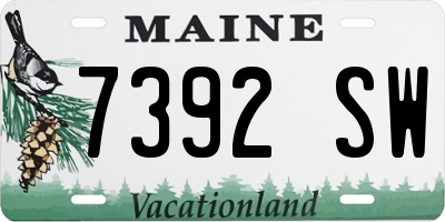 ME license plate 7392SW