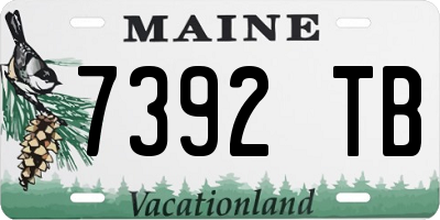 ME license plate 7392TB