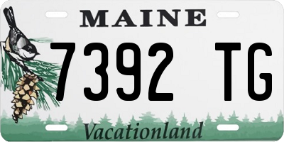 ME license plate 7392TG