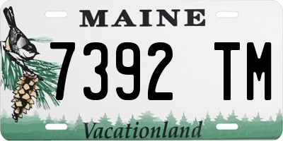 ME license plate 7392TM
