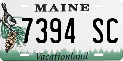 ME license plate 7394SC