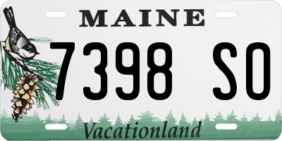 ME license plate 7398SO