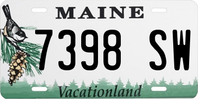 ME license plate 7398SW