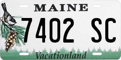 ME license plate 7402SC