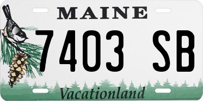 ME license plate 7403SB