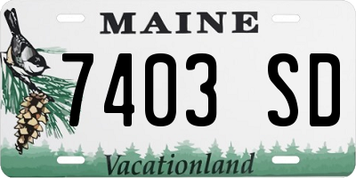 ME license plate 7403SD