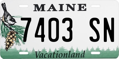 ME license plate 7403SN