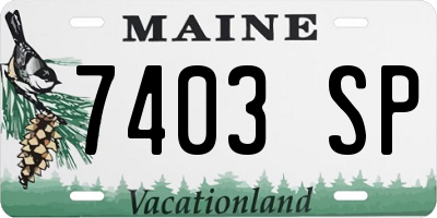 ME license plate 7403SP