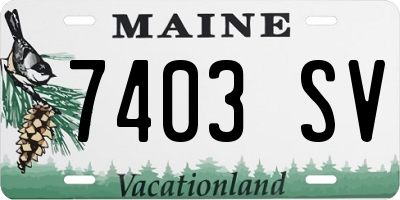 ME license plate 7403SV